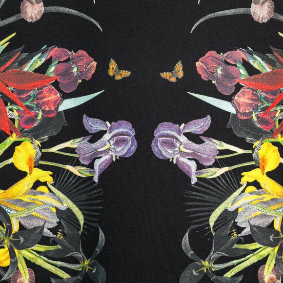 Givenchy Black Multi Flowers Printed Cotton Jersey T-Shirt - Picture 6 of 8